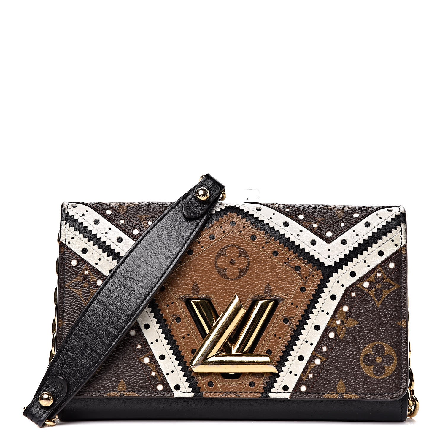 Louis Vuitton Veau Satin Monogram Twist Chain Wallet 423111