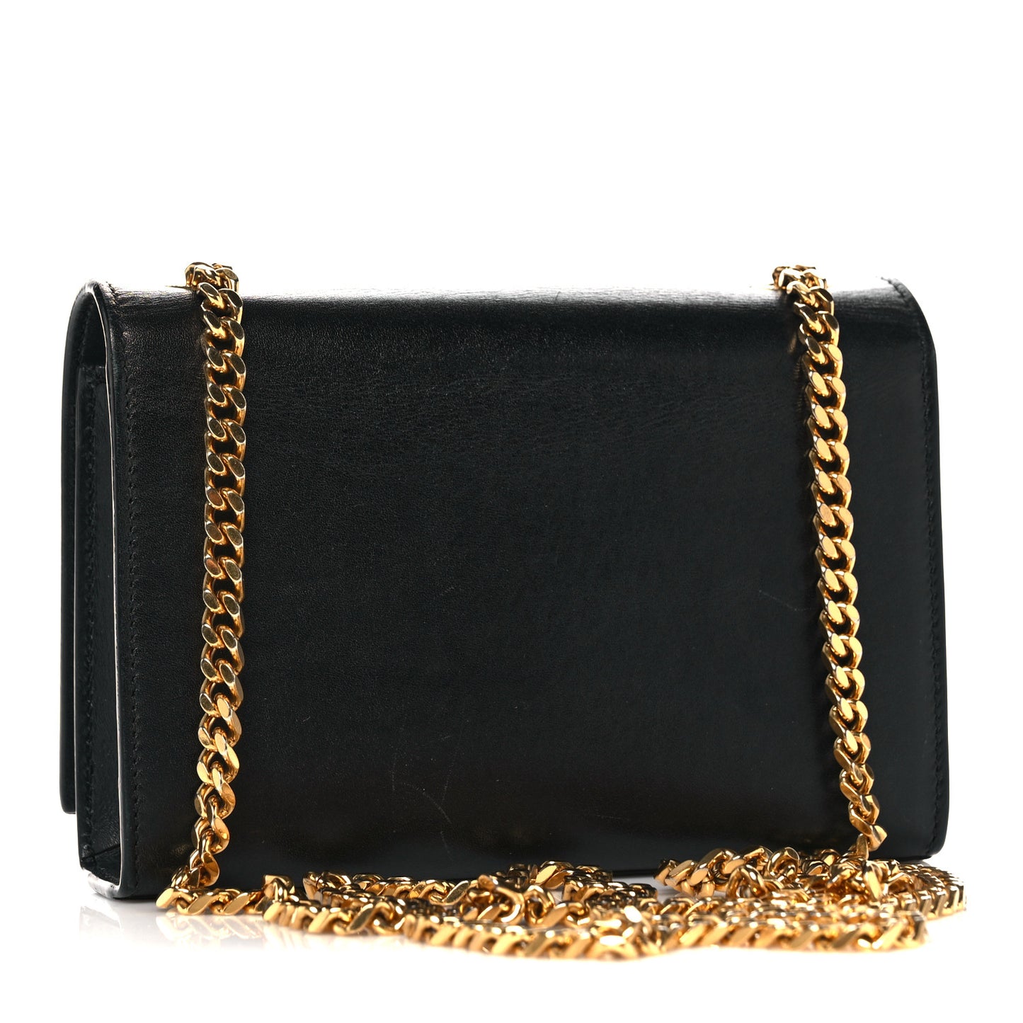 Calfskin Small Classic Monogram Kate Tassel Satchel Black
