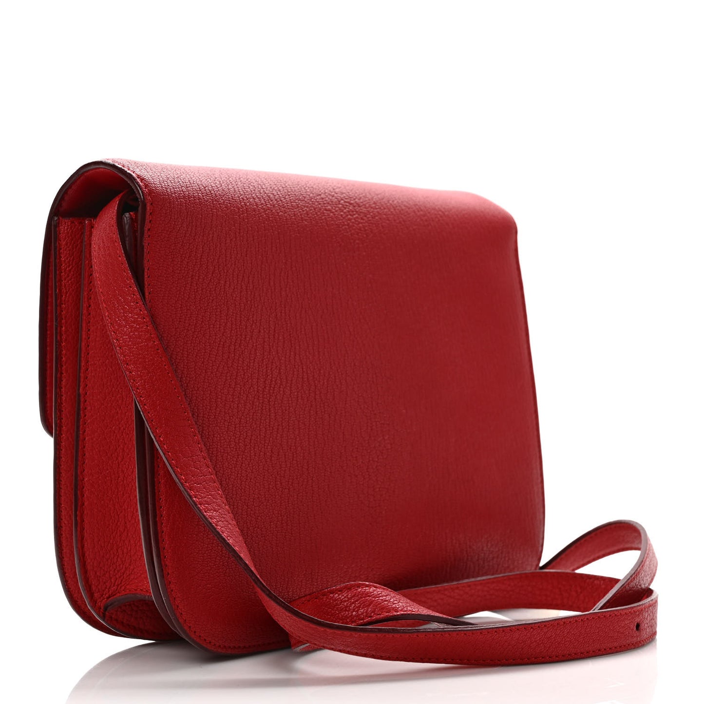 Goatskin Medium Classic Box Flap Bag Carmin