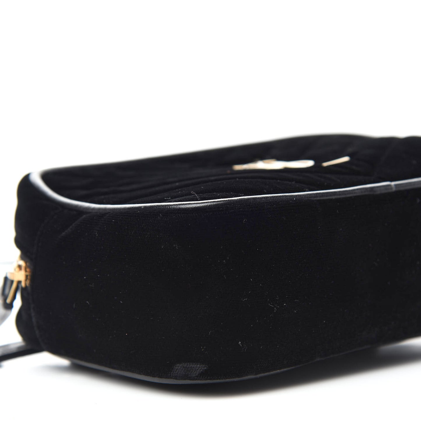 Velour Matelasse Monogram Lou Belt Bag Black