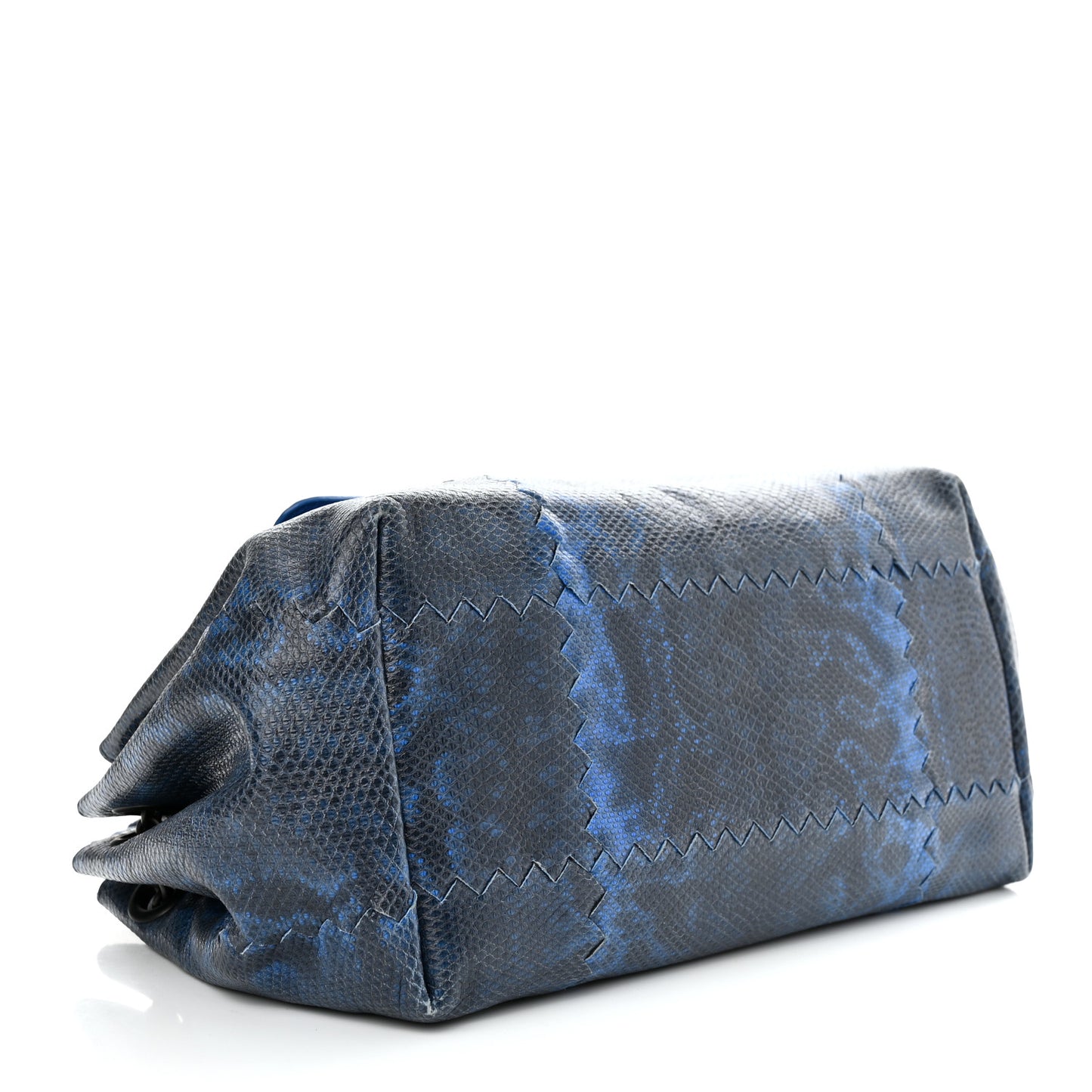 Vesuvio Karung Nappa Intrecciato Cravatteria Small Flap Shoulder Bag Bleuette