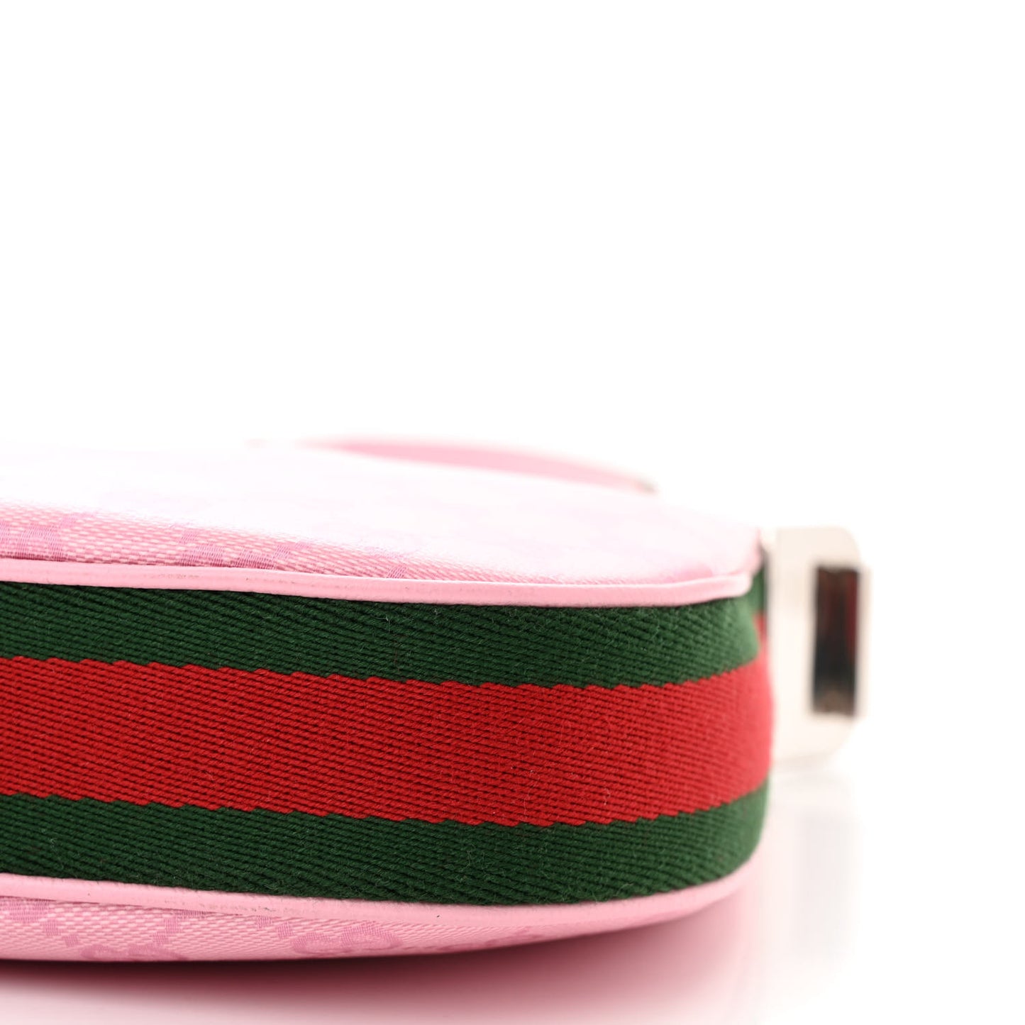 GG Crystal Coated Canvas Monogram Web Small Attache Shoulder Bag Pink