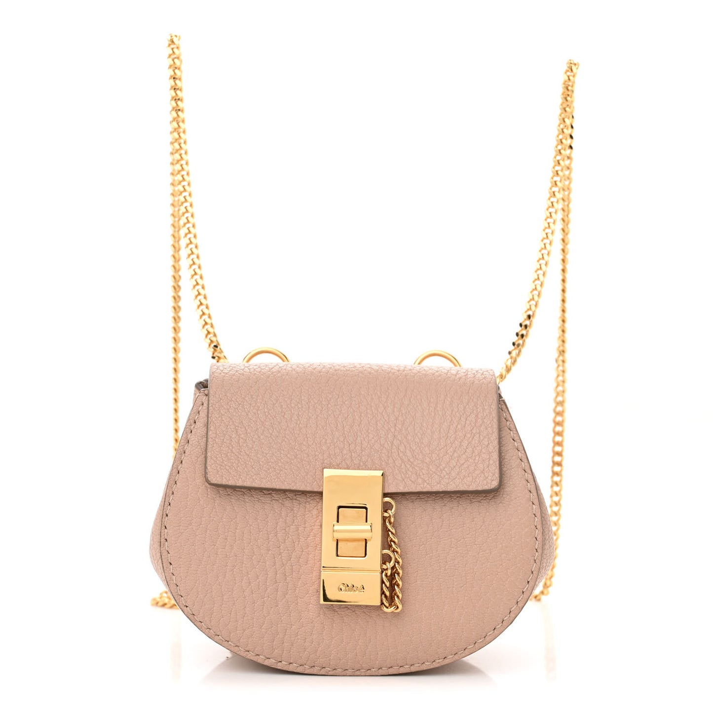 Grained Lambskin Mini Drew Crossbody Backpack Cement Pink
