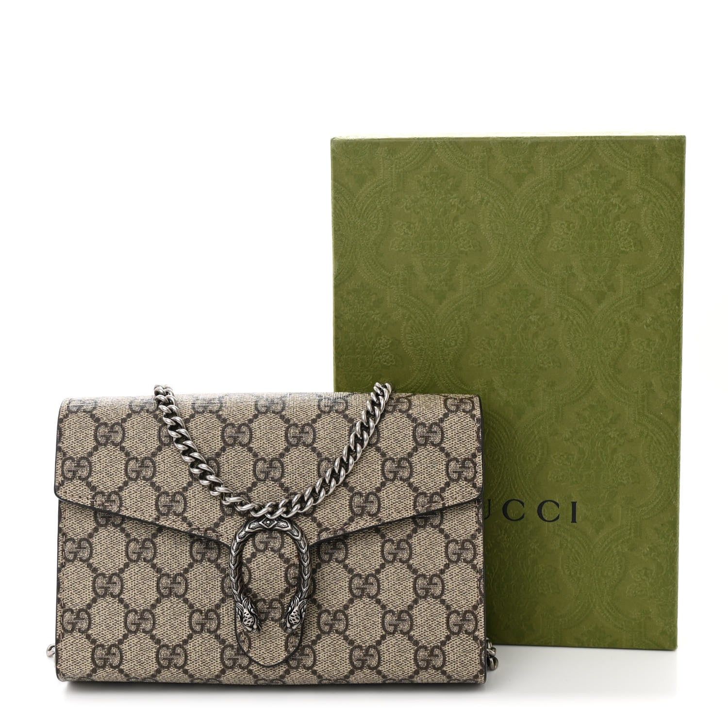 Gucci GG Supreme Monogram Mini Dionysus Chain Wallet Beige Taupe 13 of 13