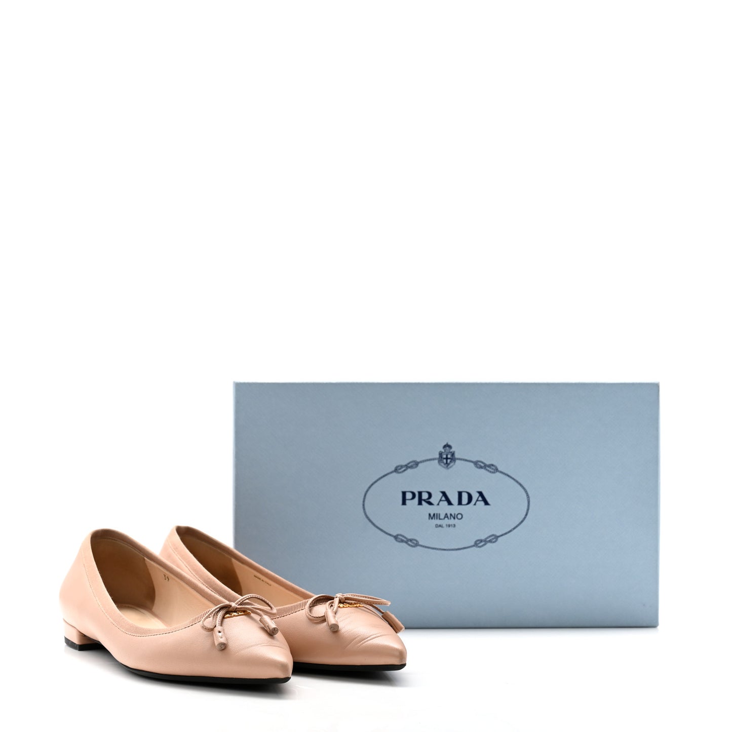Lambskin Donna Bow Ballerina Flats 39 Nudo