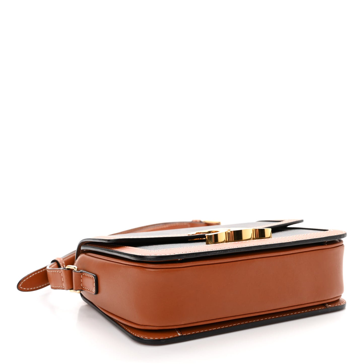 Calfskin Triomphe Canvas Teen Triomphe Bag Tan