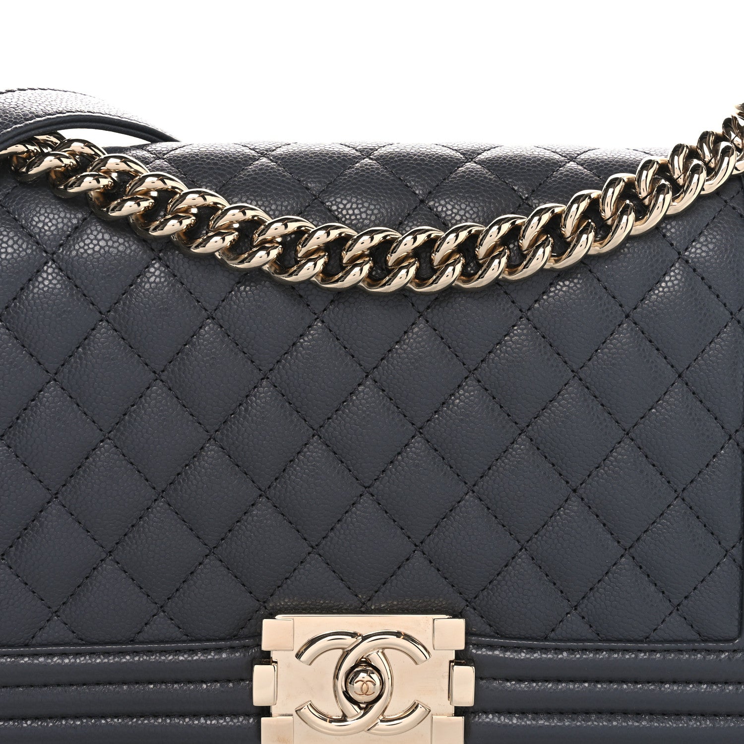 Chanel Caviar Quilted Medium Boy Flap Dark Grey 8 of 10