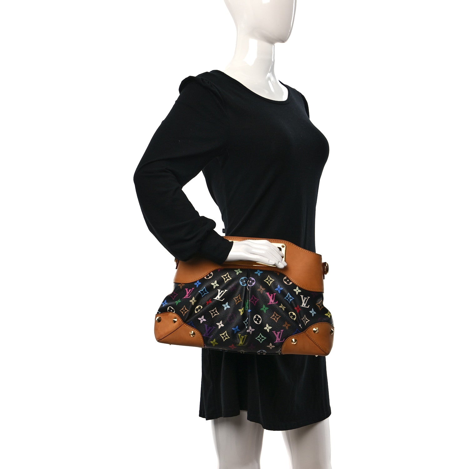 Louis Vuitton Monogram Multicolor Judy MM Black 2 of 8