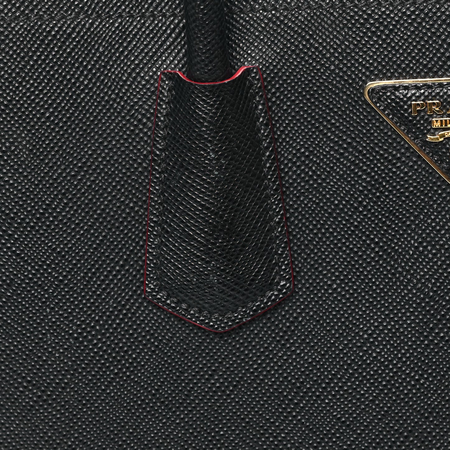 Saffiano Cuir Medium Double Bag Black Fuoco