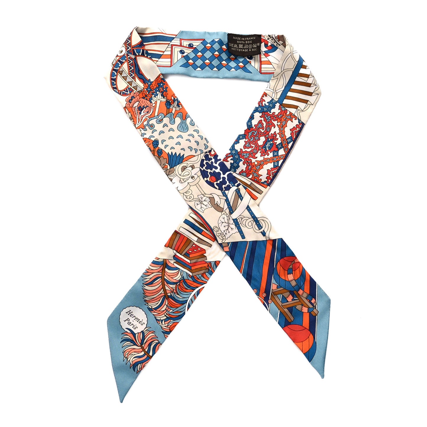 Silk De l'Ombrelle Aux Duels Twilly Bleu Potiron Creme