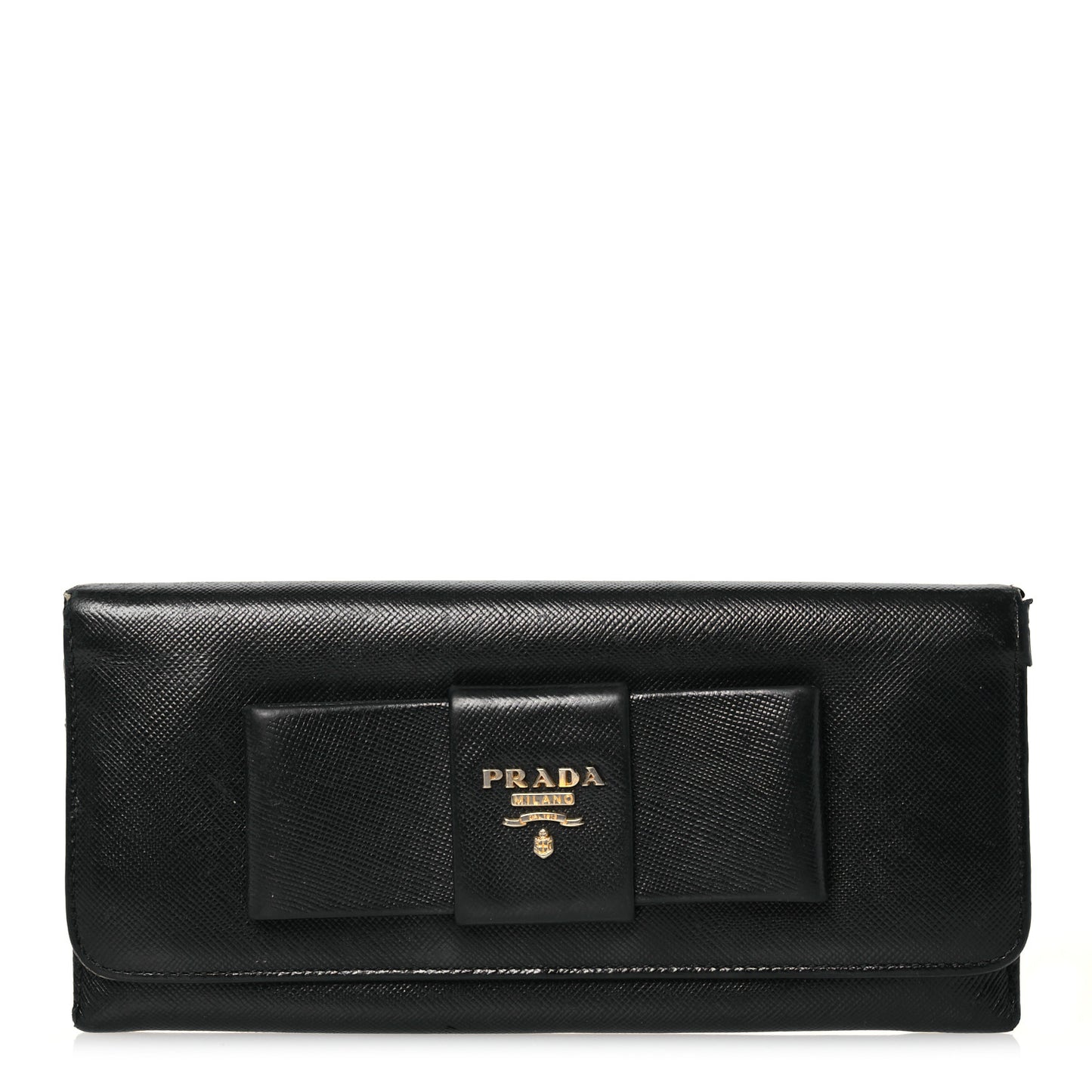 Saffiano Bow Continental Wallet Black