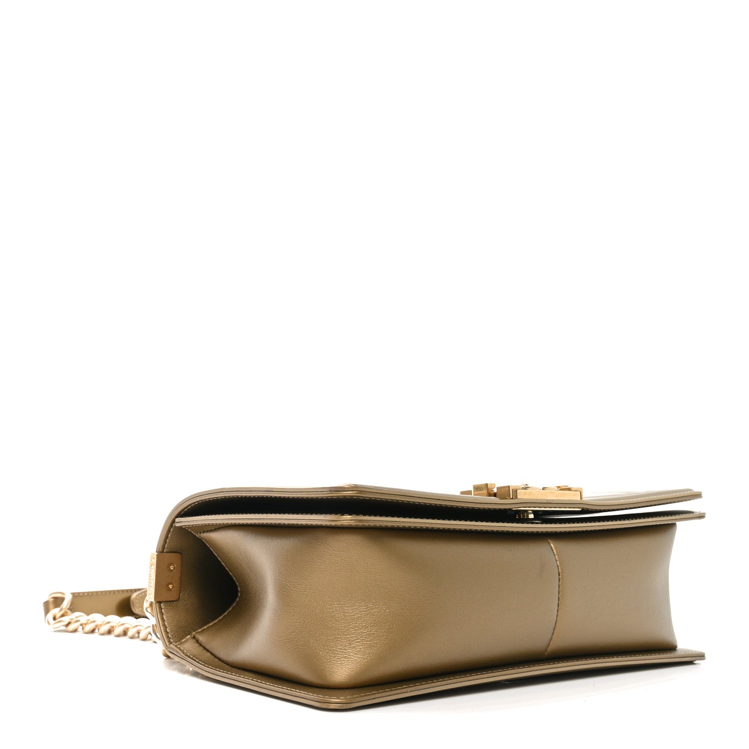 Chanel Metallic Patent Calfskin Quilted Medium Boy Flap Gold 4 of 11