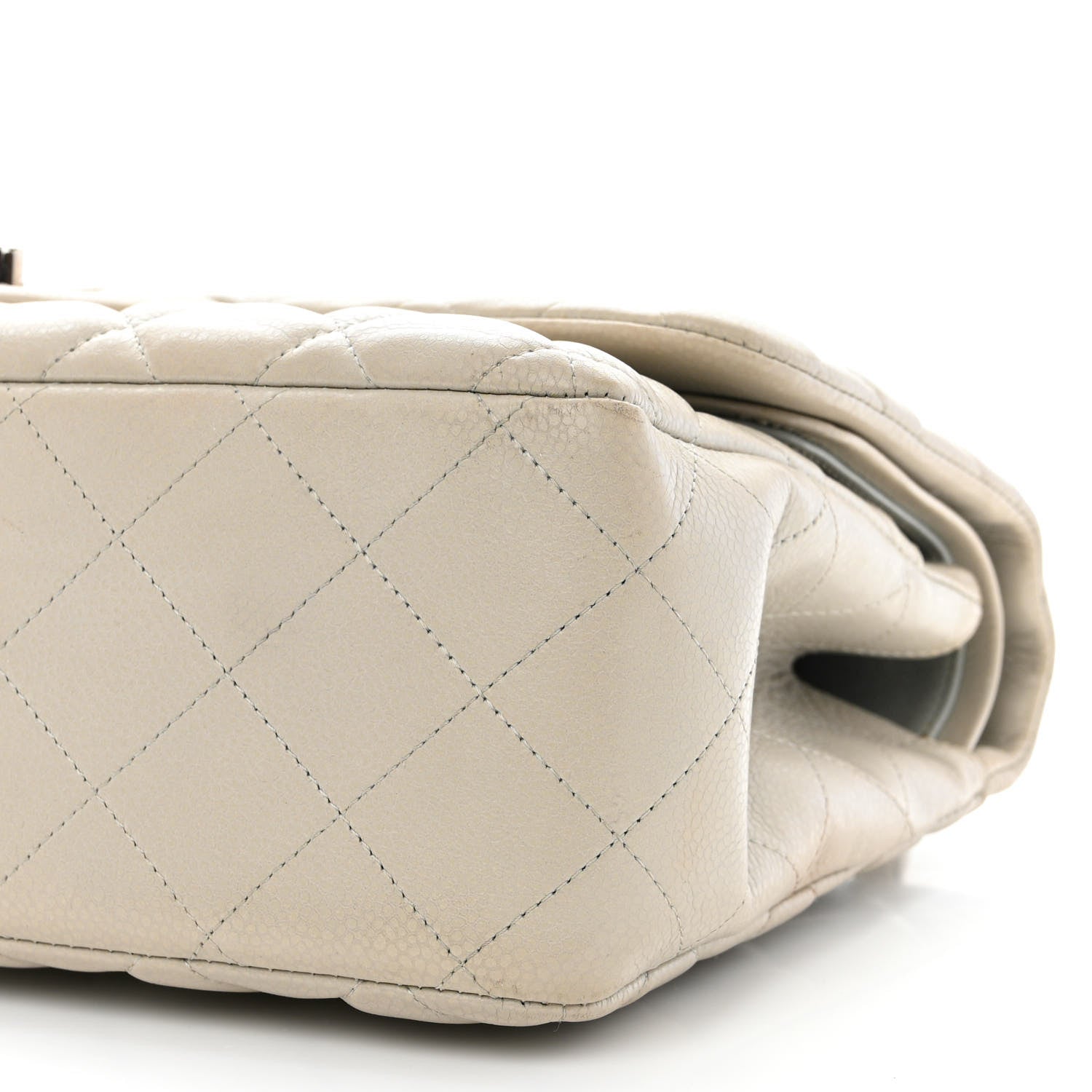 Chanel Caviar Quilted Jumbo Double Flap Grey 12 of 16