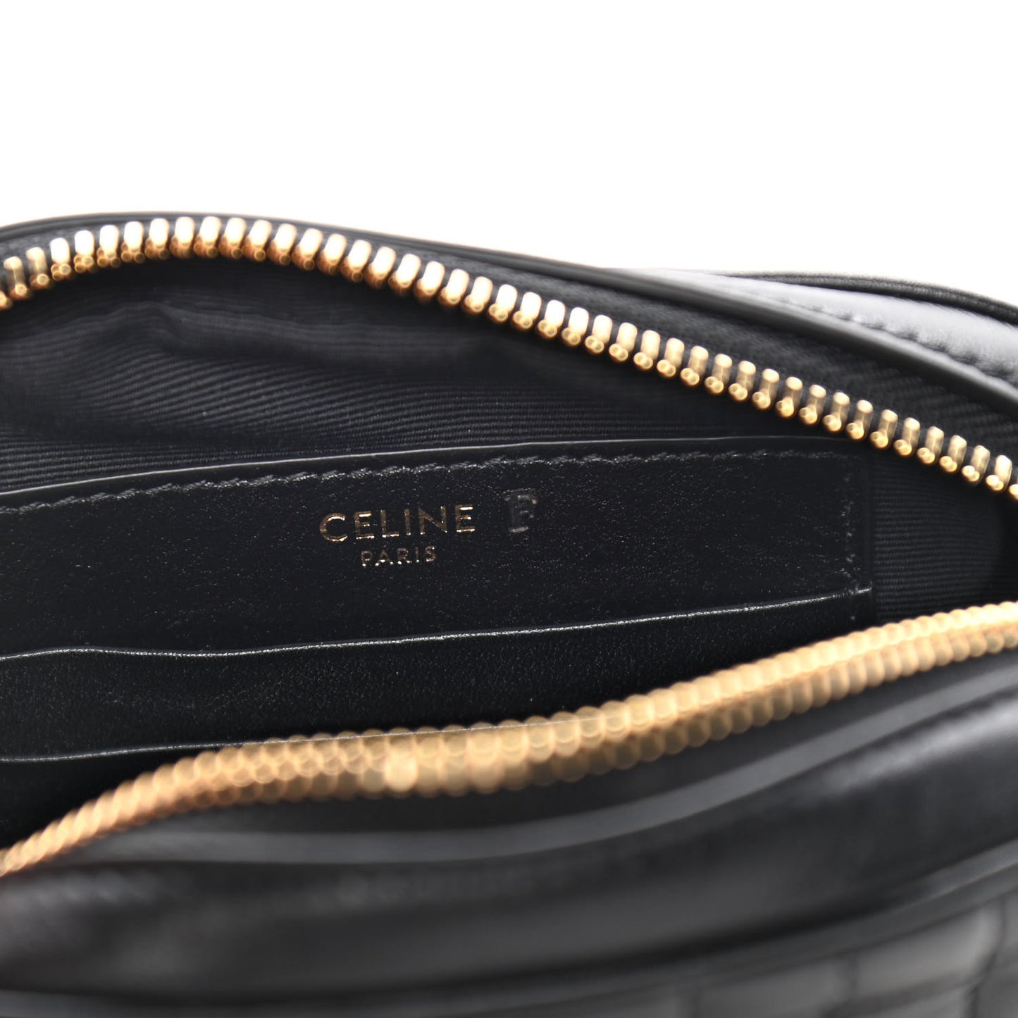 Calfskin Quilted Small C Charm Bag Black