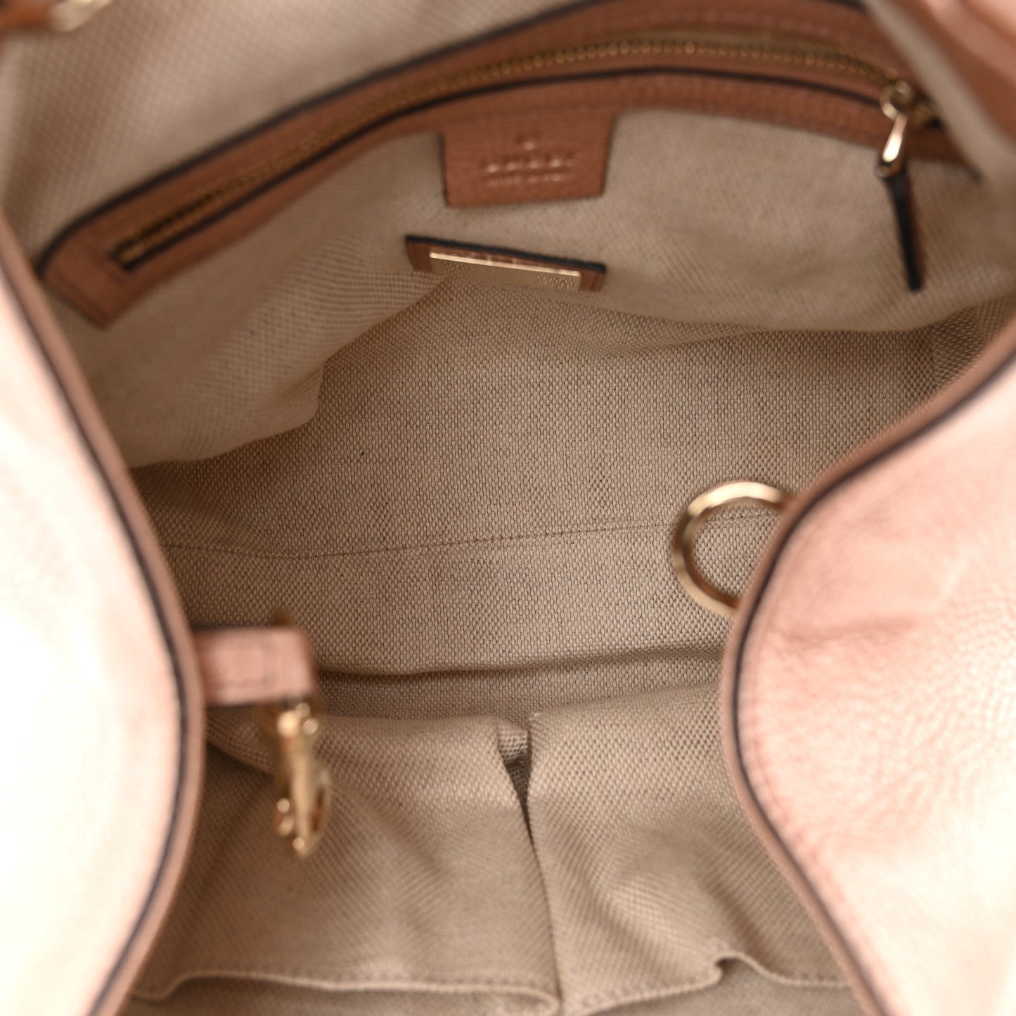 Metallic Pebbled Calfskin Small Soho Shoulder Bag Pink