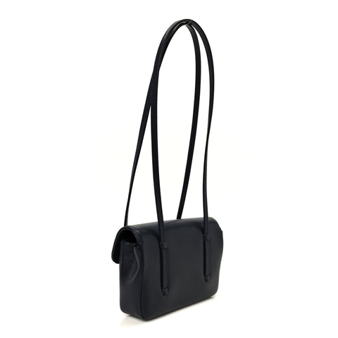 Shiny Caviar Mini Preppy Coco Shoulder Bag Dark Blue