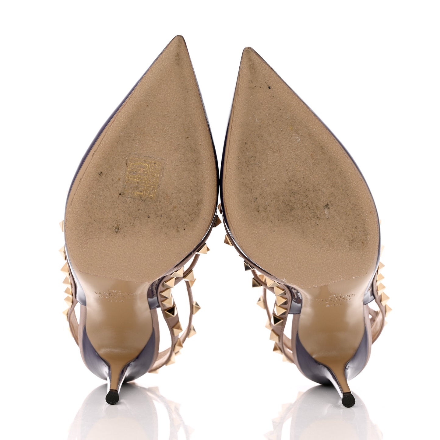 Patent Nappa Rockstud Ankle Strap 100mm Pumps 39.5 Purple Poudre