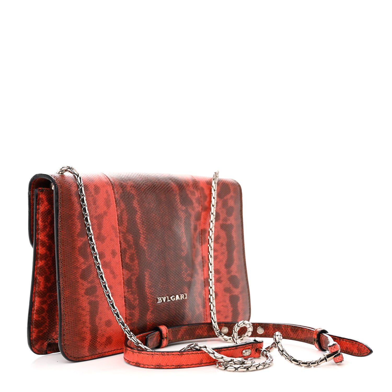 Bulgari Karung Serpenti Forever Small Shoulder Bag Red 3 of 11