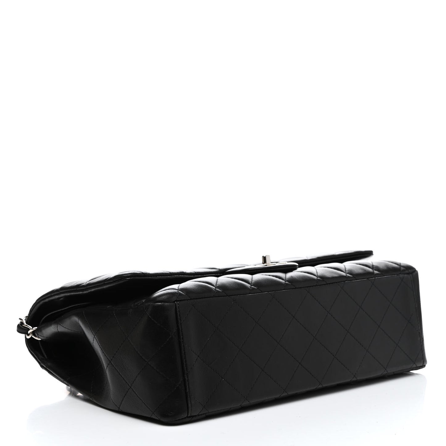 Lambskin Quilted Maxi Double Flap Black