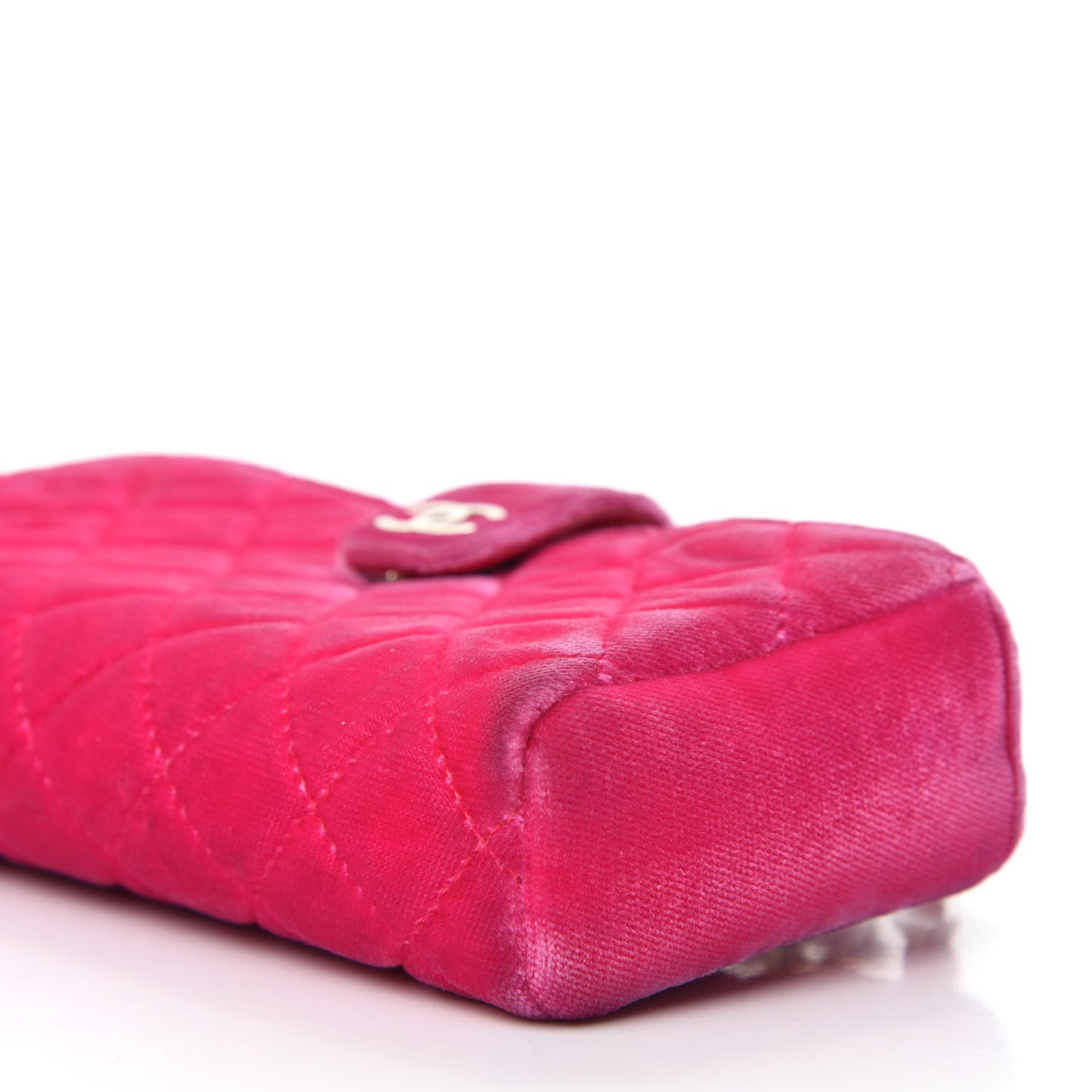 Velvet Quilted Mini Phone Holder Crossbody Bag Pink