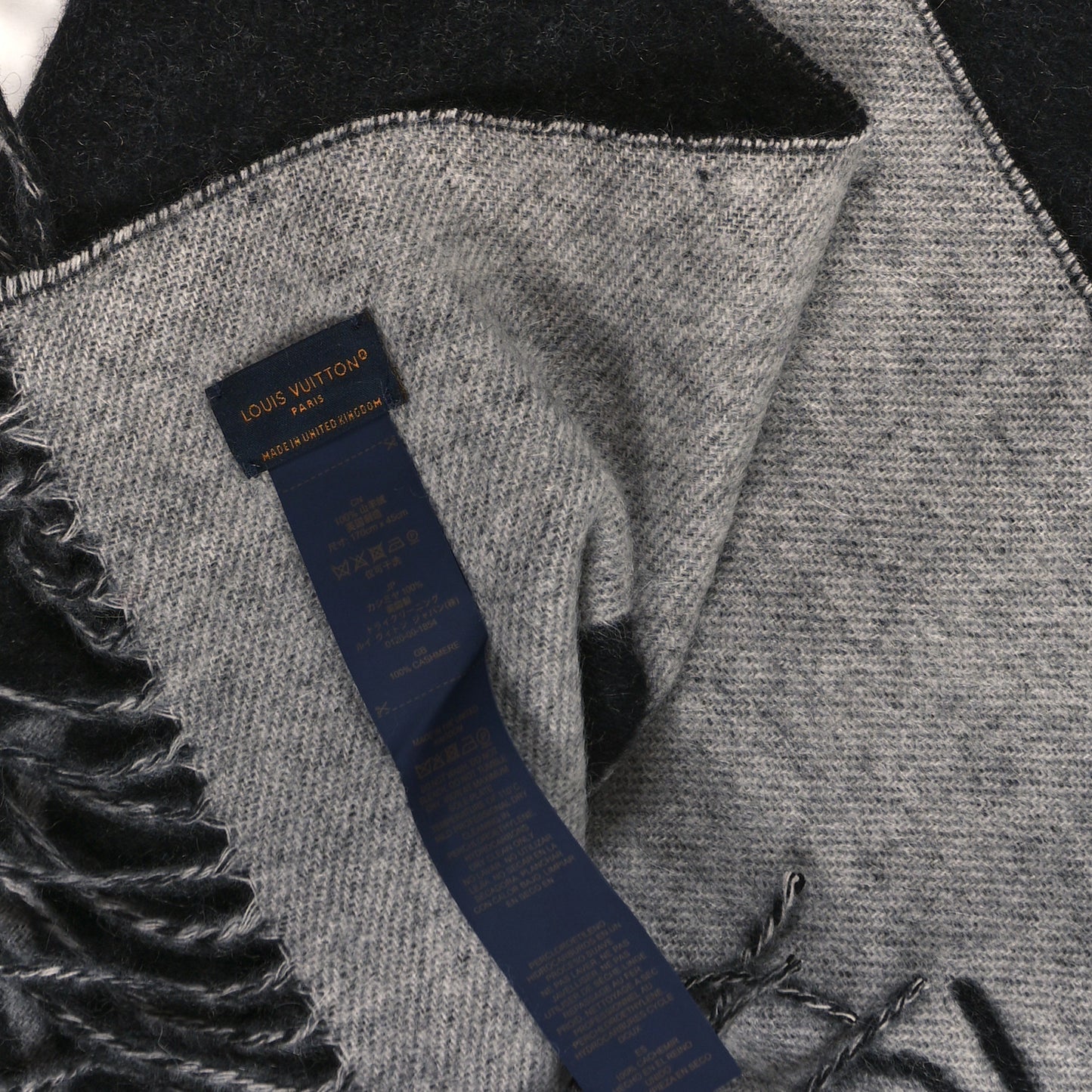 Cashmere Monogram Reykjavik Scarf Black