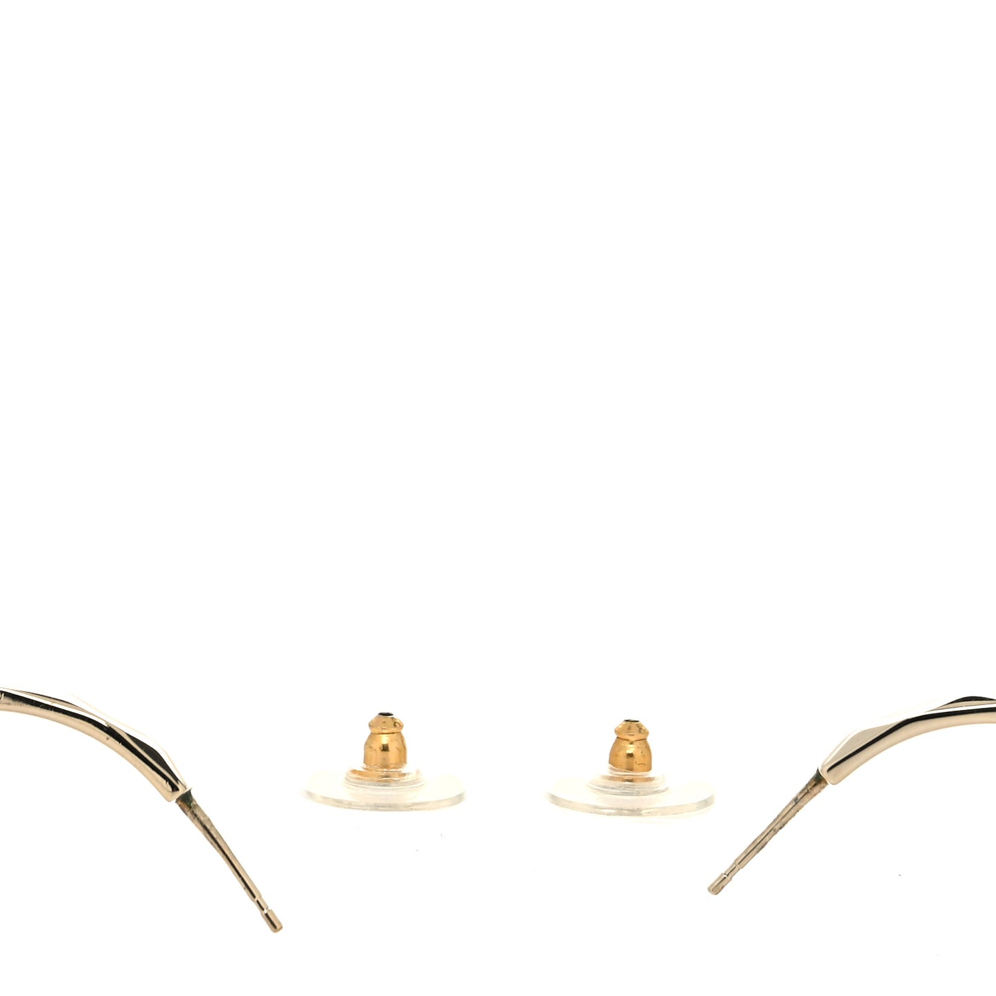 Metal Textured CC Hoop Earrings Gold