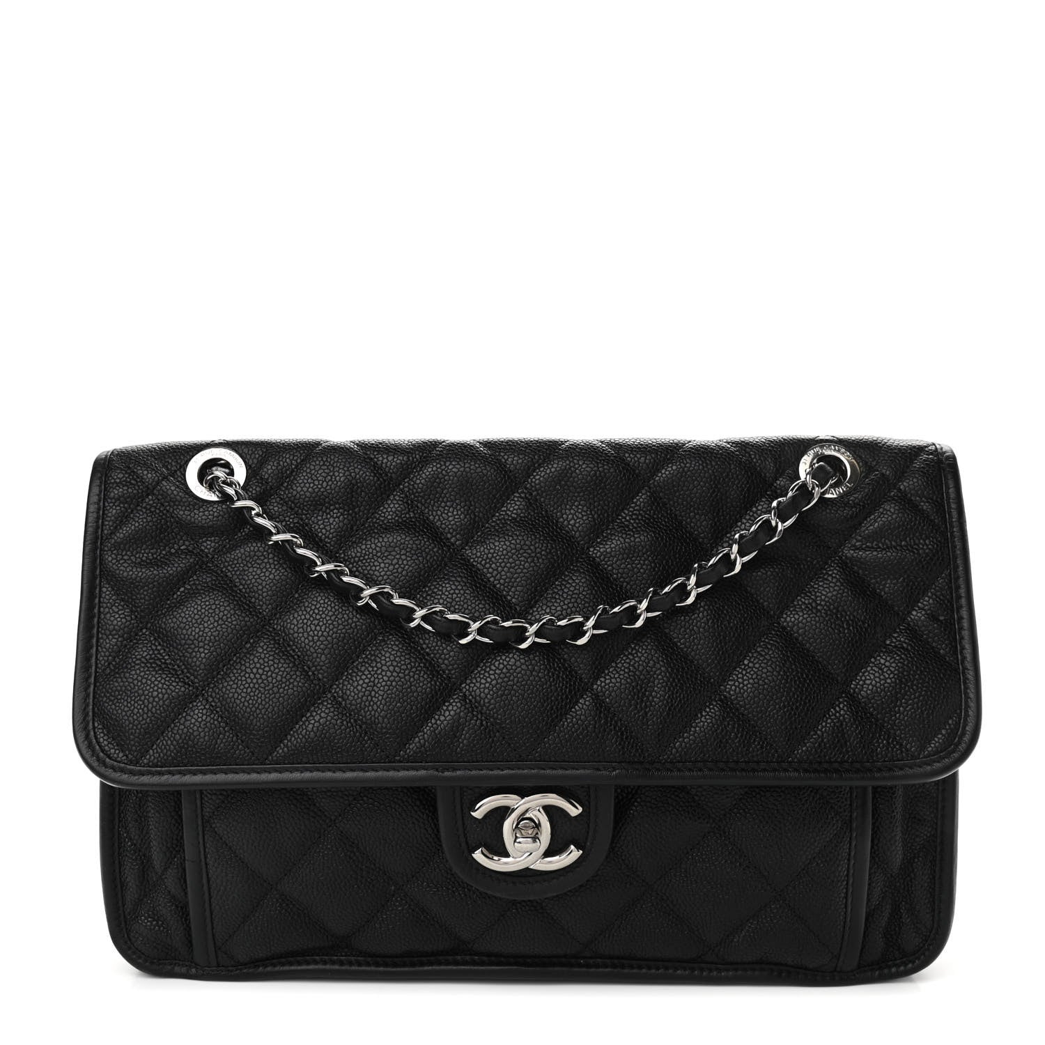 Chanel Caviar Quilted Large French Riviera Flap Black 1 of 13