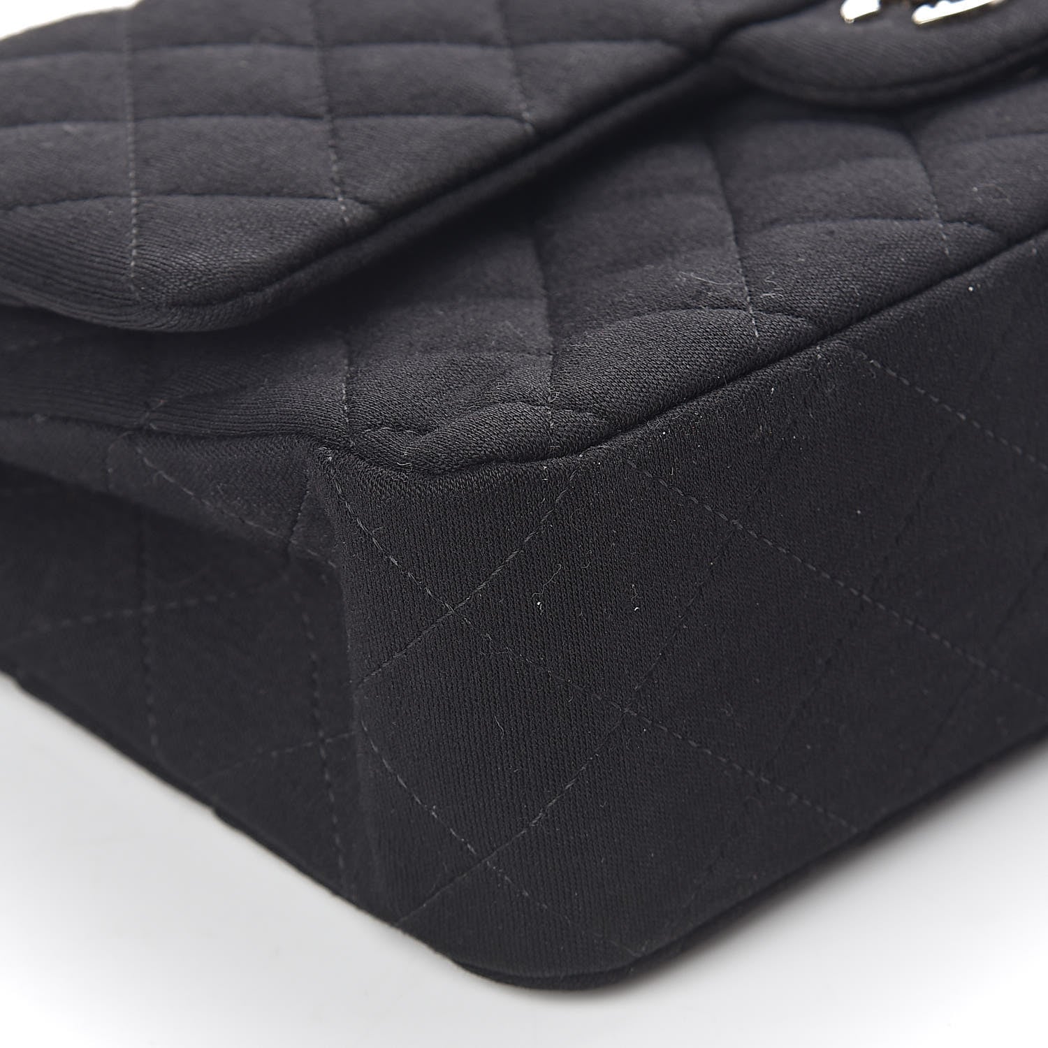 Chanel Jersey Quilted Medium Double Flap Black 9 of 11