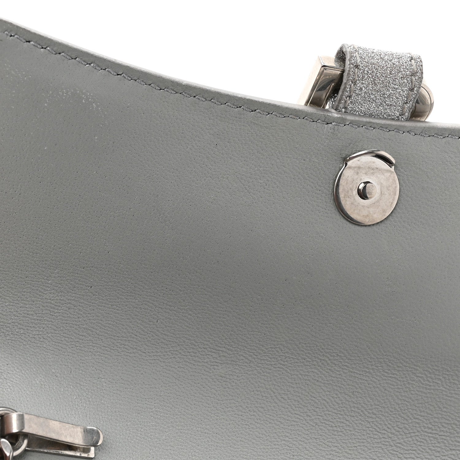 Balenciaga Sparkling Fabric XS Hourglass Wallet On Chain Silver 13 of 17