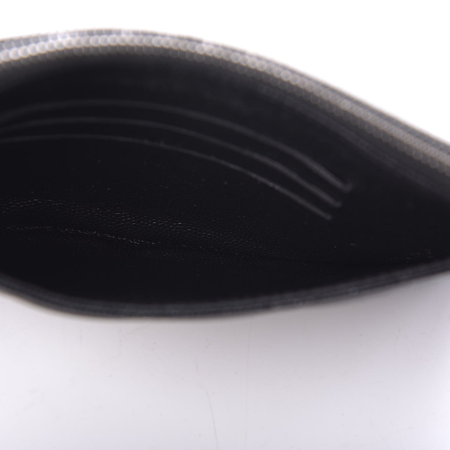 Iridescent Caviar Quilted Classic Zip Pouch Black