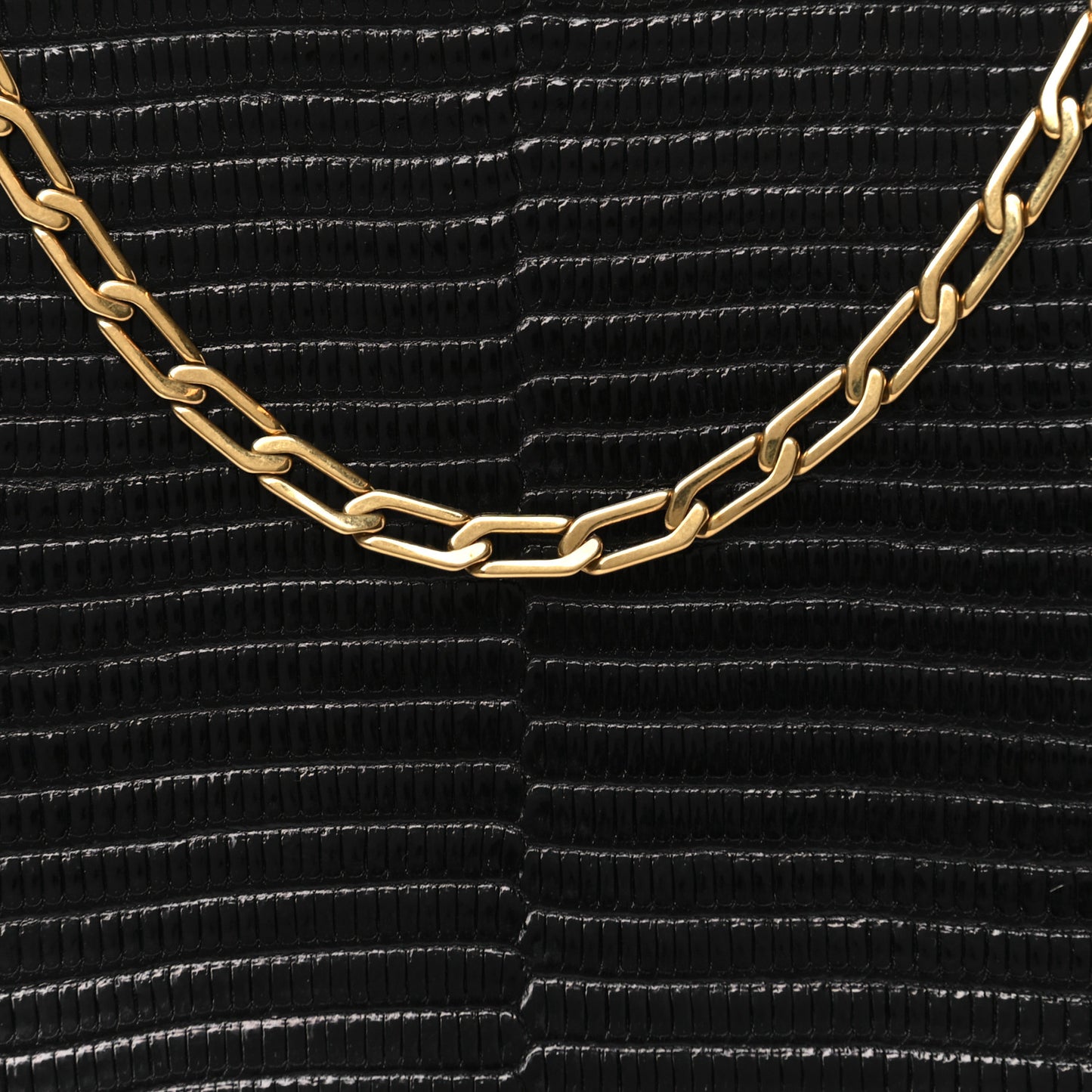 Lizard Mini Clasp Clutch Bag Black