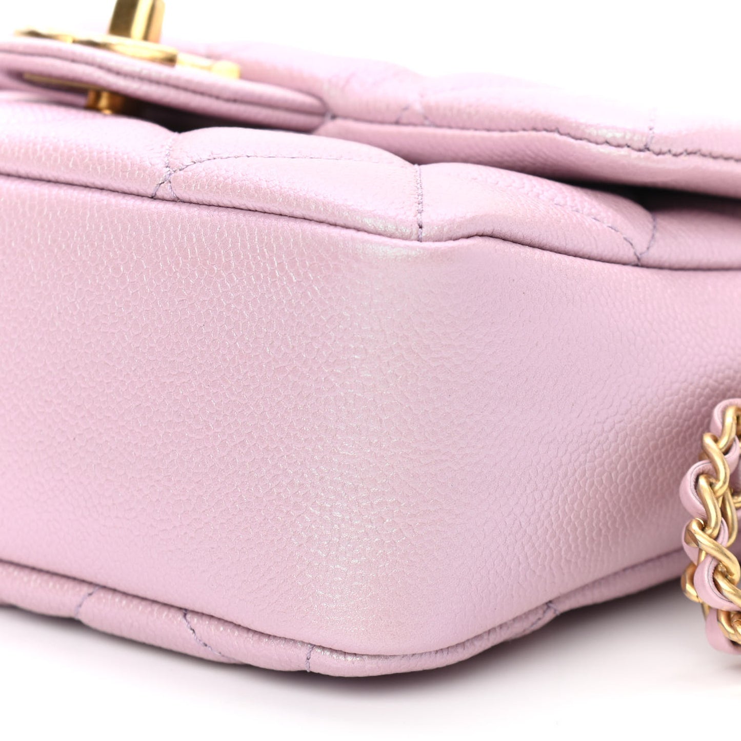 Iridescent Caviar Quilted Mini My Perfect Flap Pink