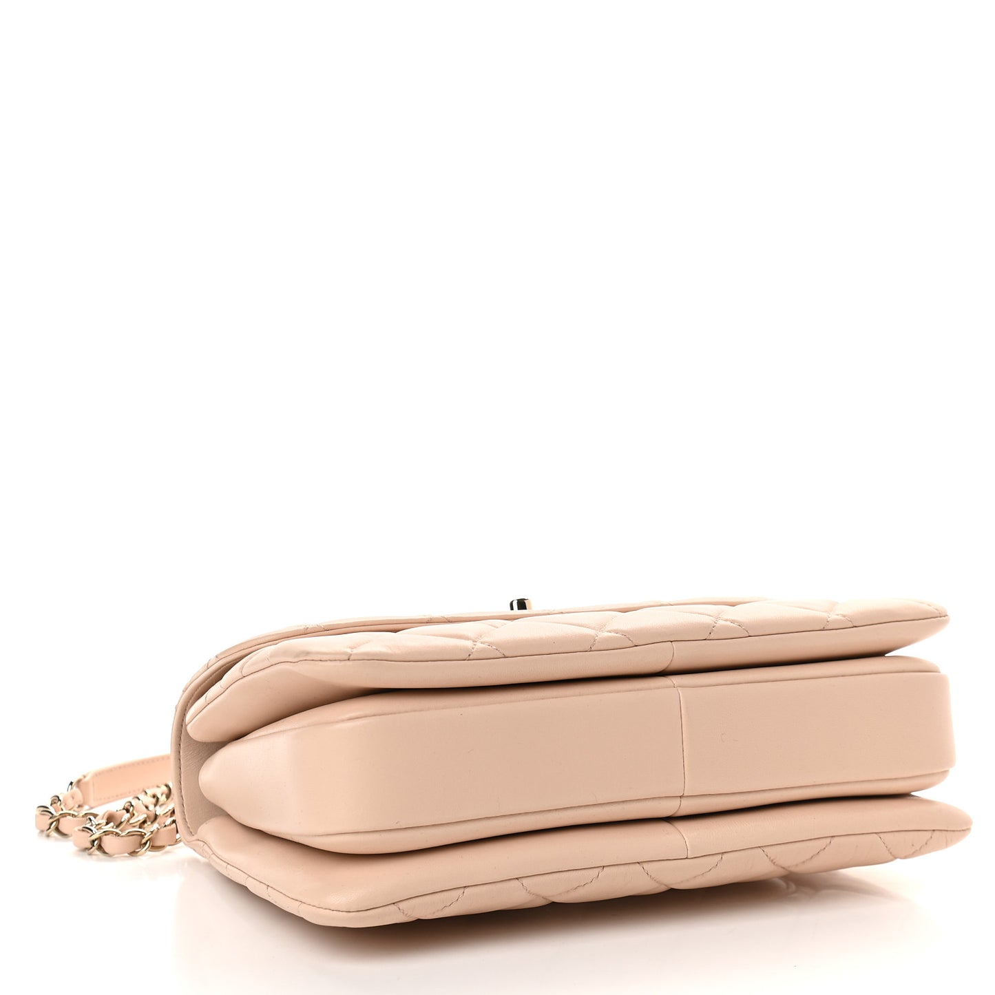 Lambskin Quilted Small Trendy CC Dual Handle Flap Bag Beige