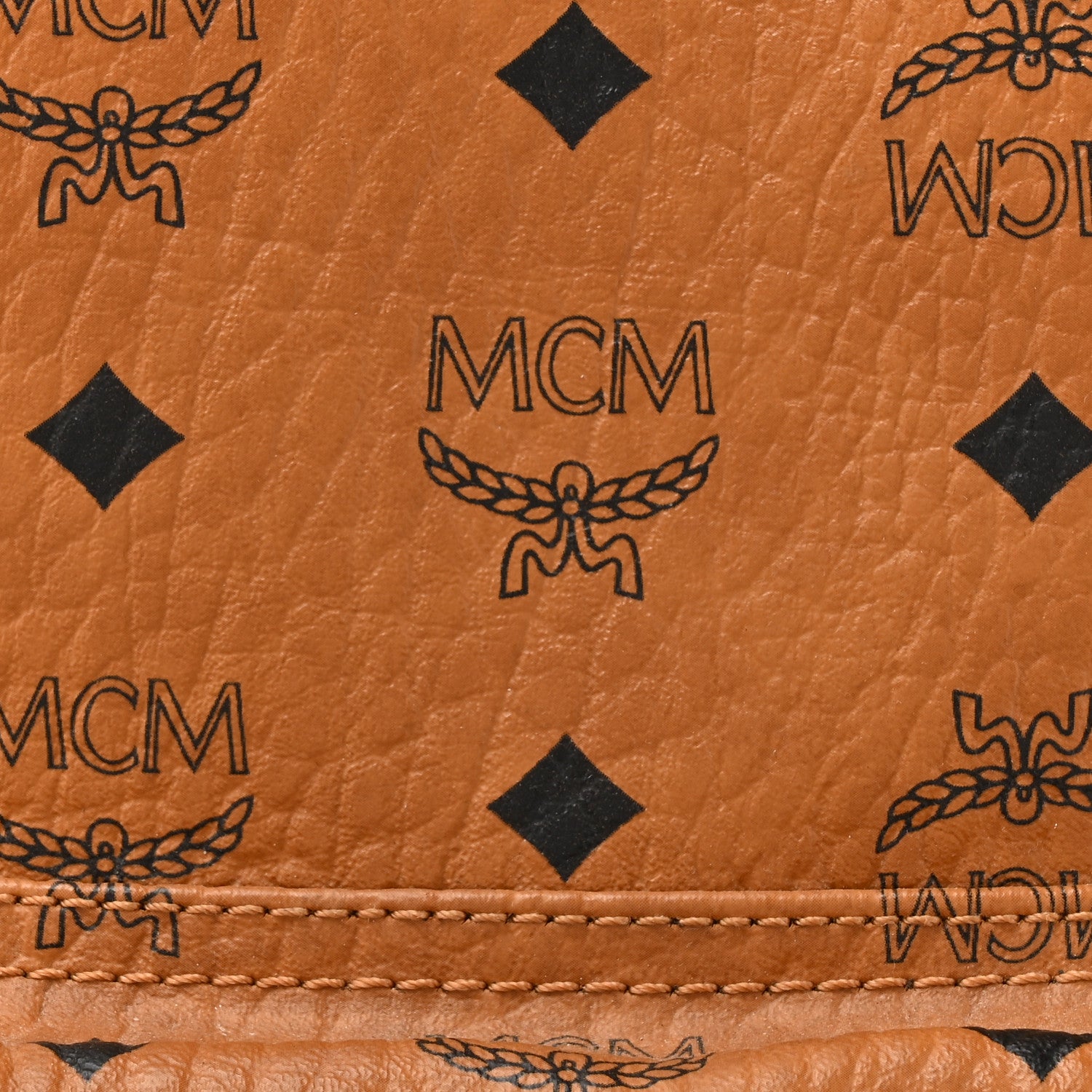 MCM Visetos Small Side Stud Stark Backpack Cognac 7 of 15