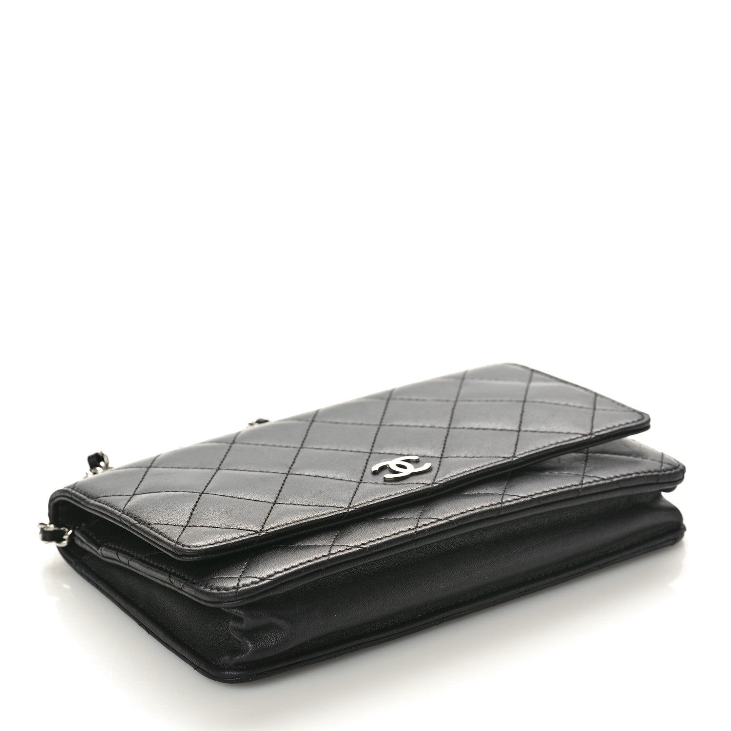 Chanel Lambskin Quilted Wallet On Chain WOC Black 4 of 11
