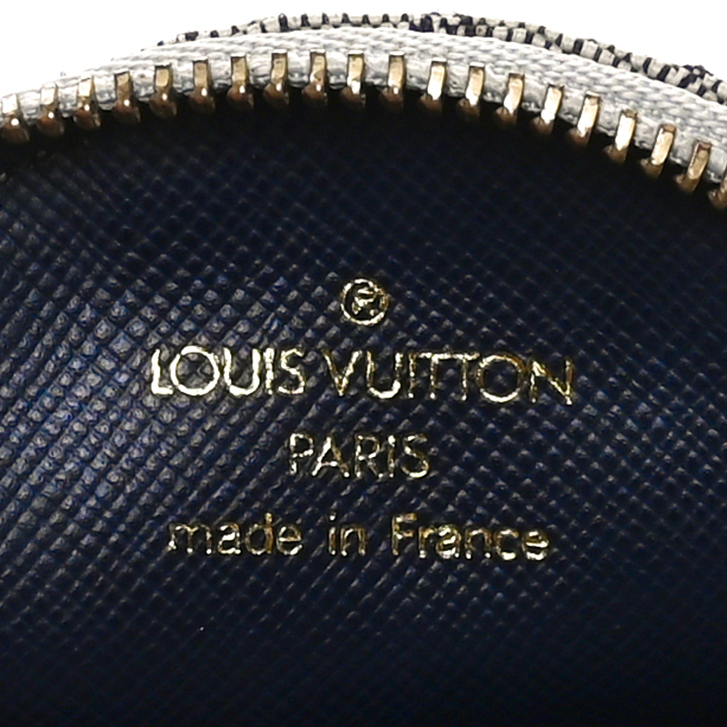Mini Lin Croisette Round Coin Purse Blue