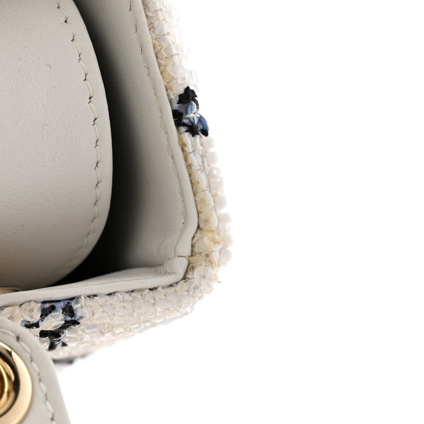 Calfskin Toile de Jouy Beaded Sequin Embroidered Small Mexico Lady Dior White Pastel Midnight Blue