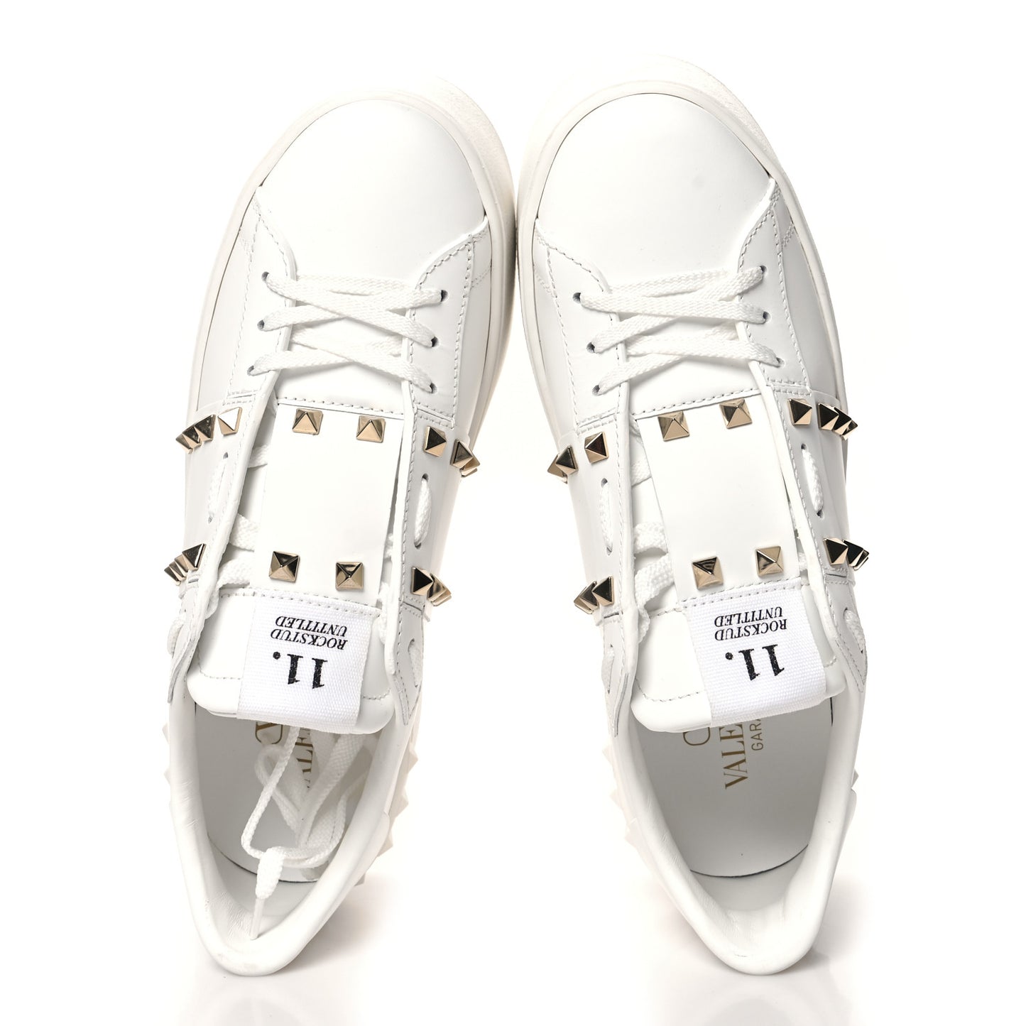 Calfskin Rockstud Untitled 57mm Platform Sneakers 39.5 White