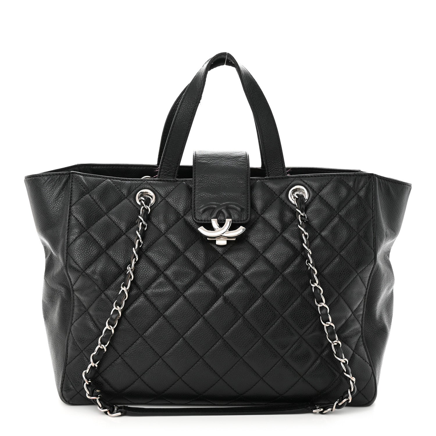 Chanel Caviar Quilted Large CC Box Shopping Tote Black 1 of 18