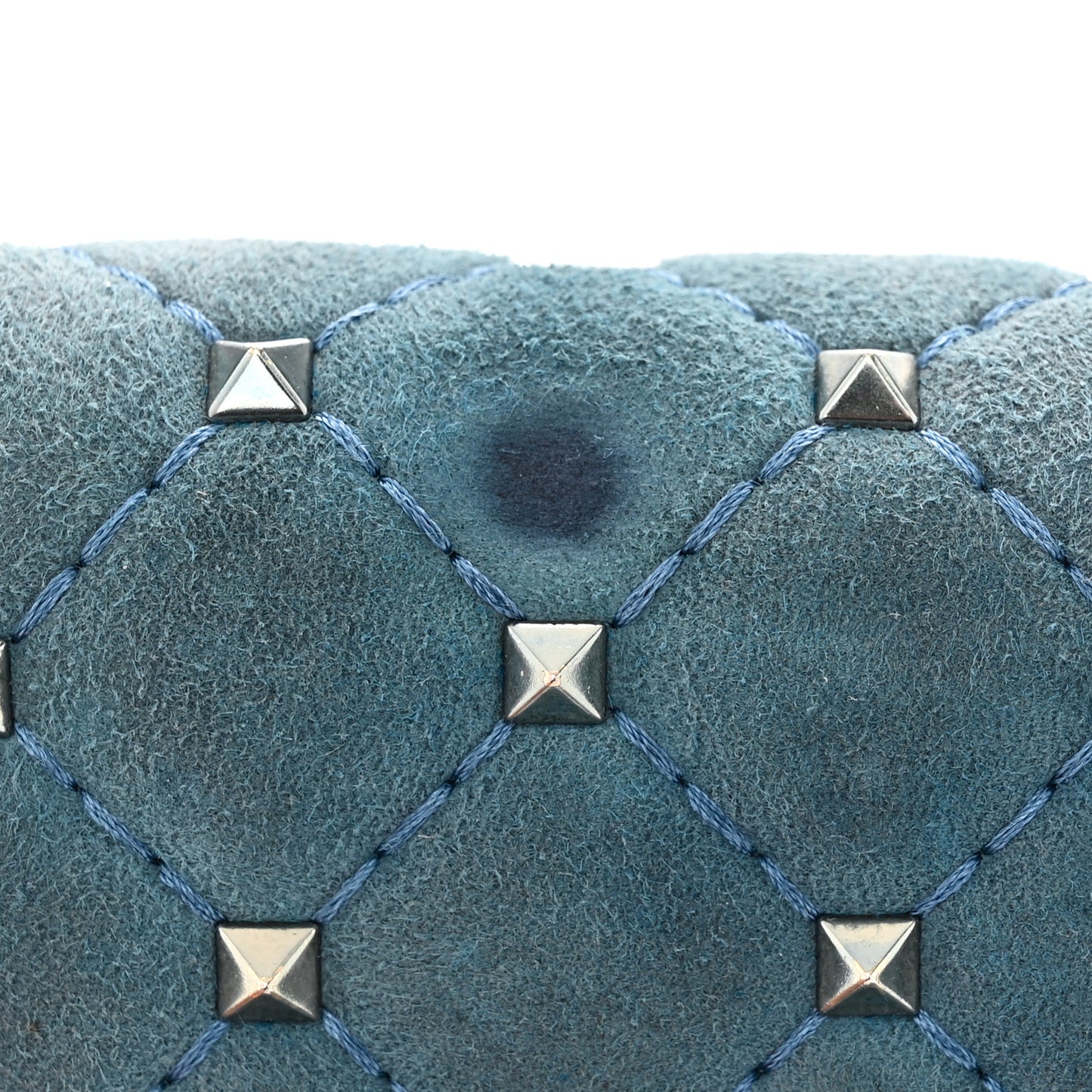 Suede Rockstud Spike Wallet on Chain Bright Blue