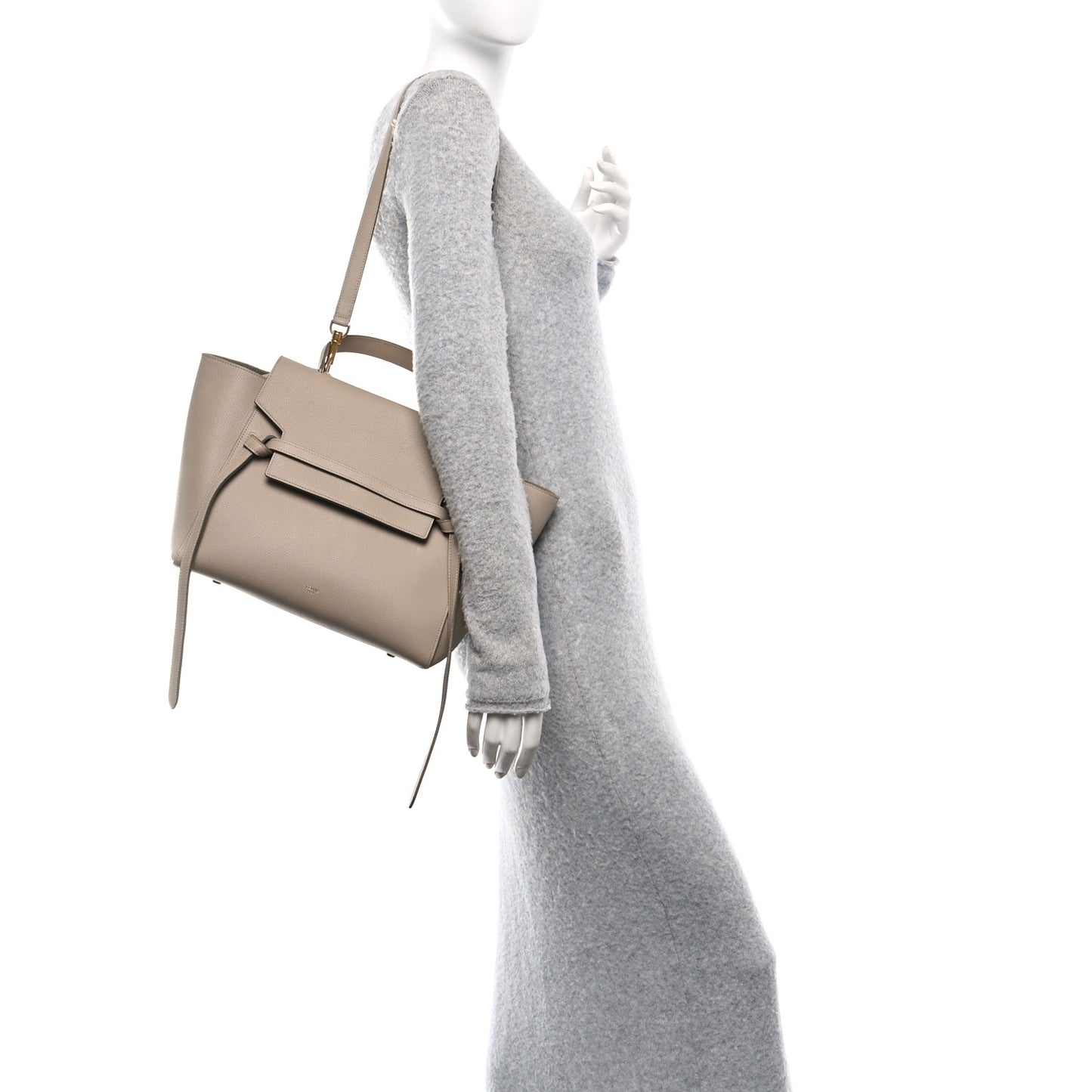 Grained Calfskin Mini Belt Bag Light Taupe