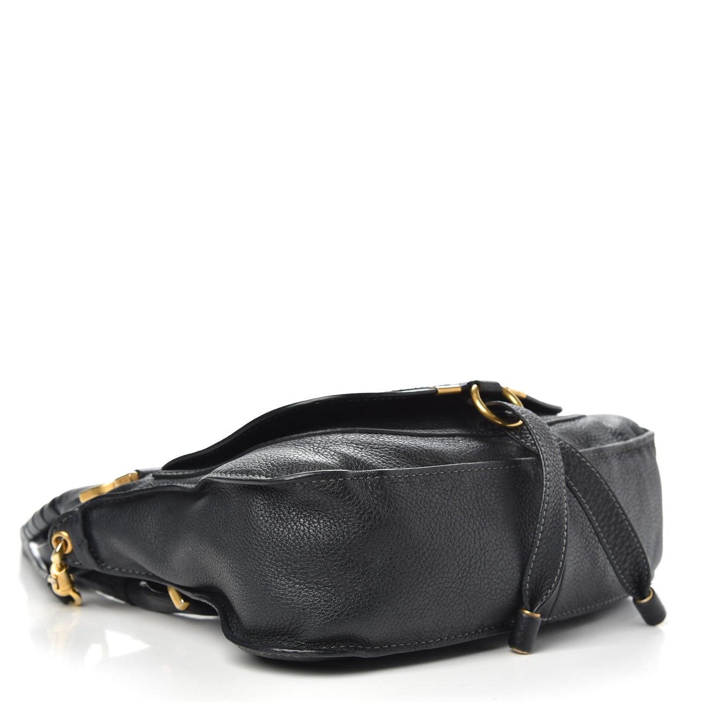 Calfskin Small Marcie Satchel Black