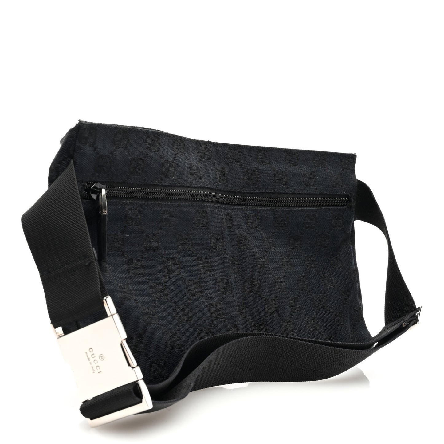 GG Monogram Double Pocket Belt Bag Black