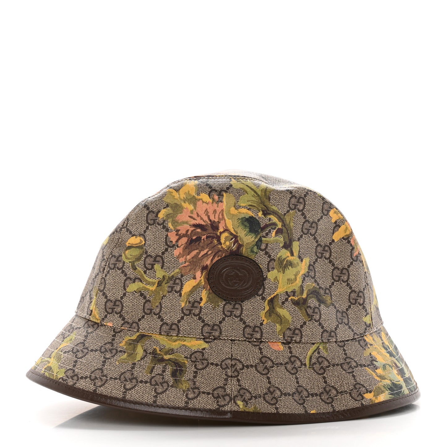 GG Supreme Monogram Azalea Calfskin Dusty Carnation Retro Interlocking G Bucket Hat M Beige Ebony Multicolor