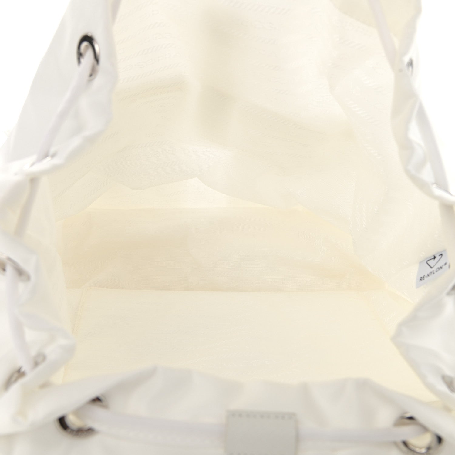 Prada Nylon Vela Saffiano Medium Backpack White 5 of 11