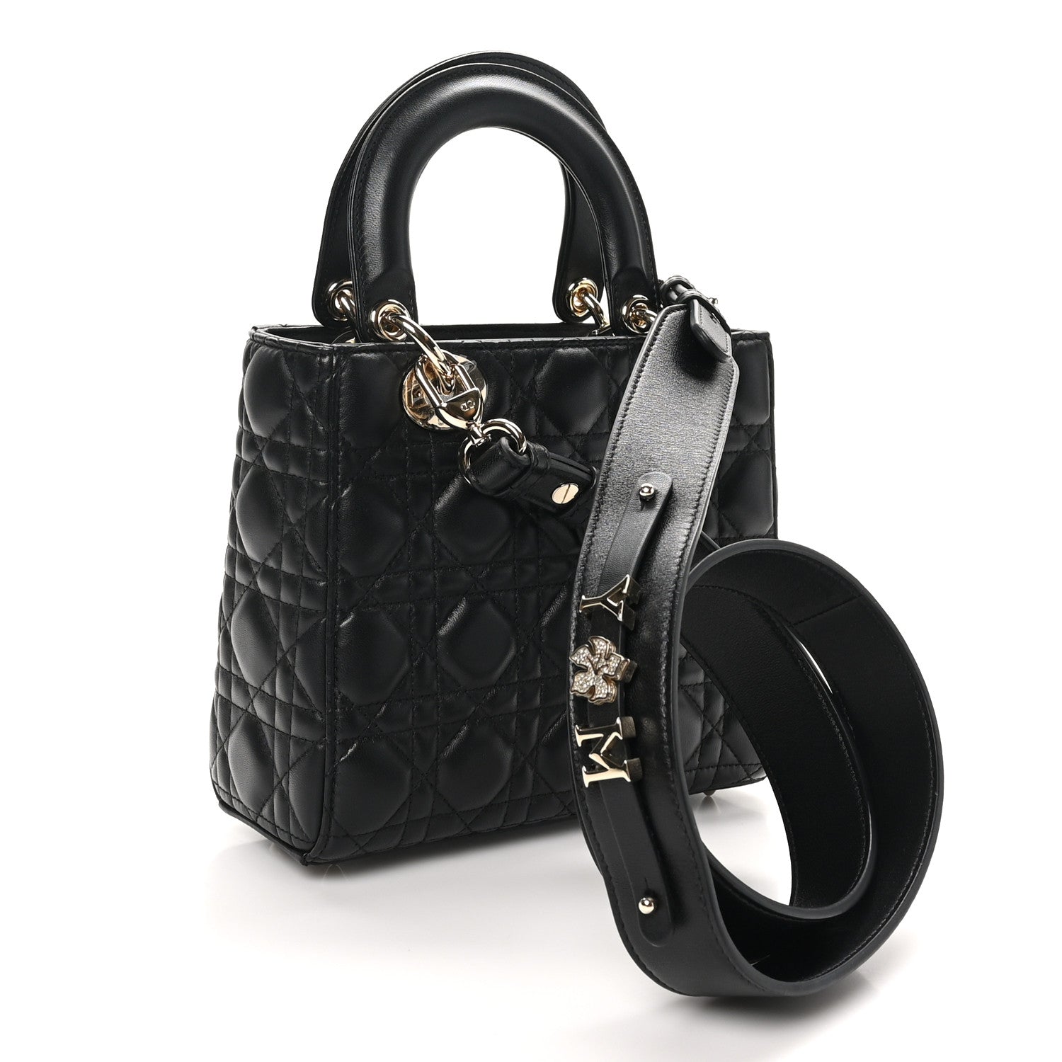 Christian Dior Lambskin Cannage Small My ABCDior Lady Dior Black 3 of 11