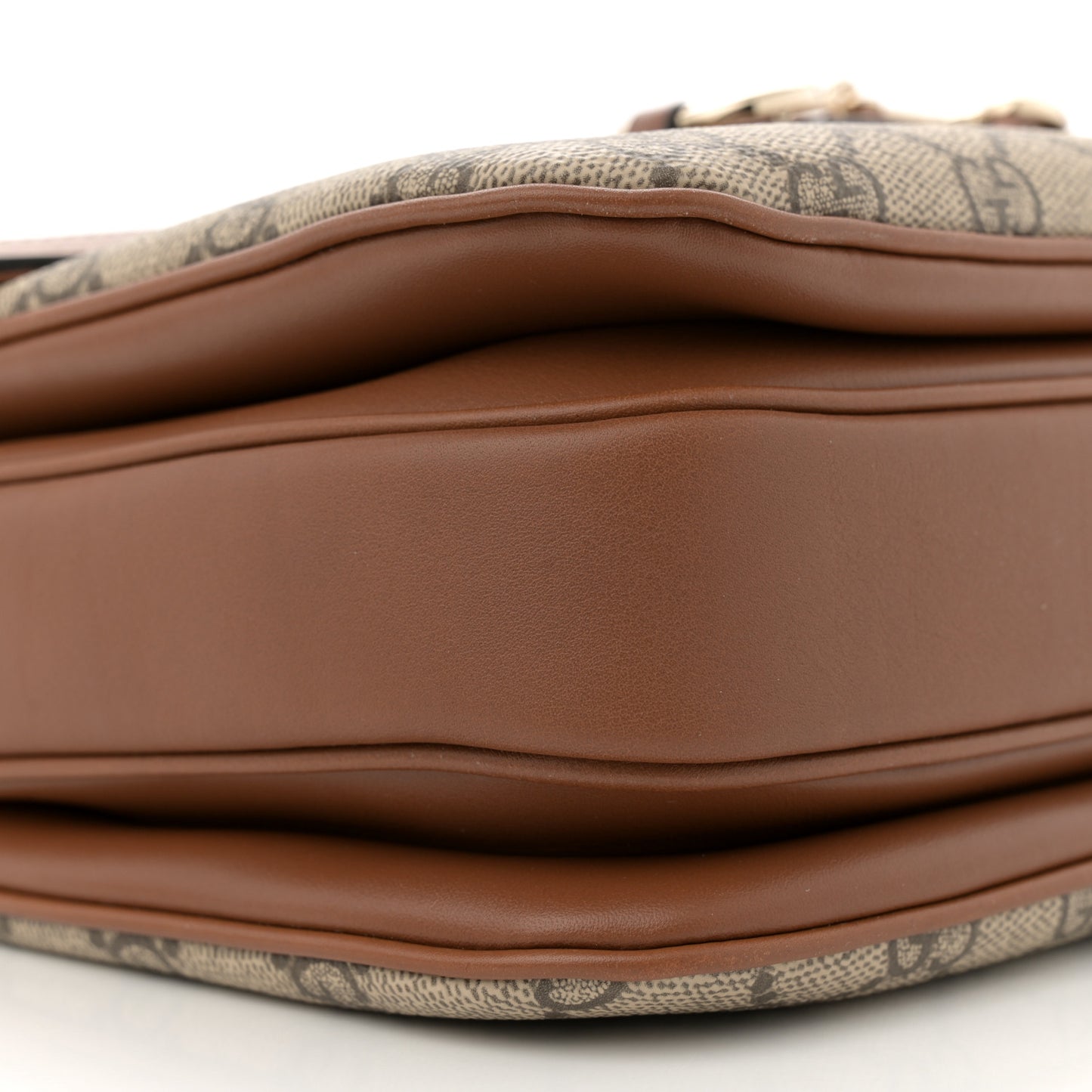 GG Supreme Monogram Horsebit 1955 Soft Small Shoulder Bag Beige Brown