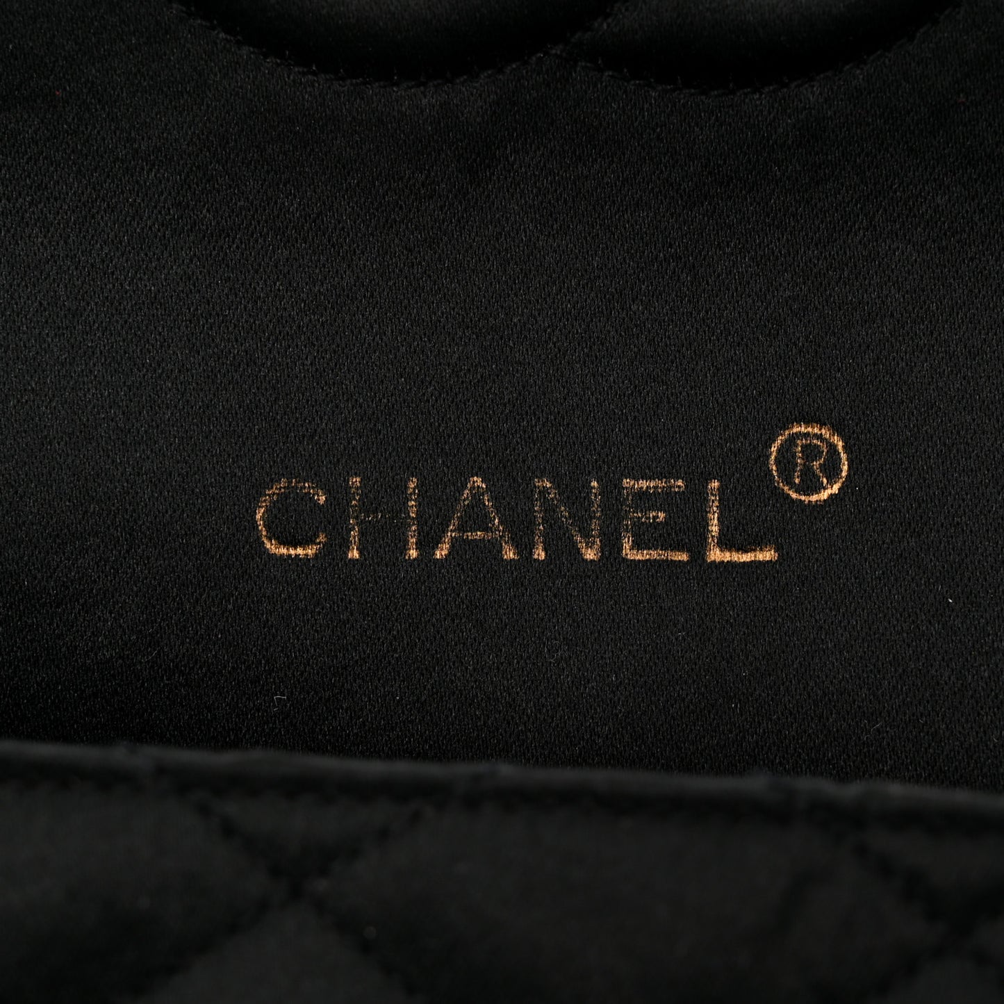 Satin Quilted Crystal CC Evening Flap Black