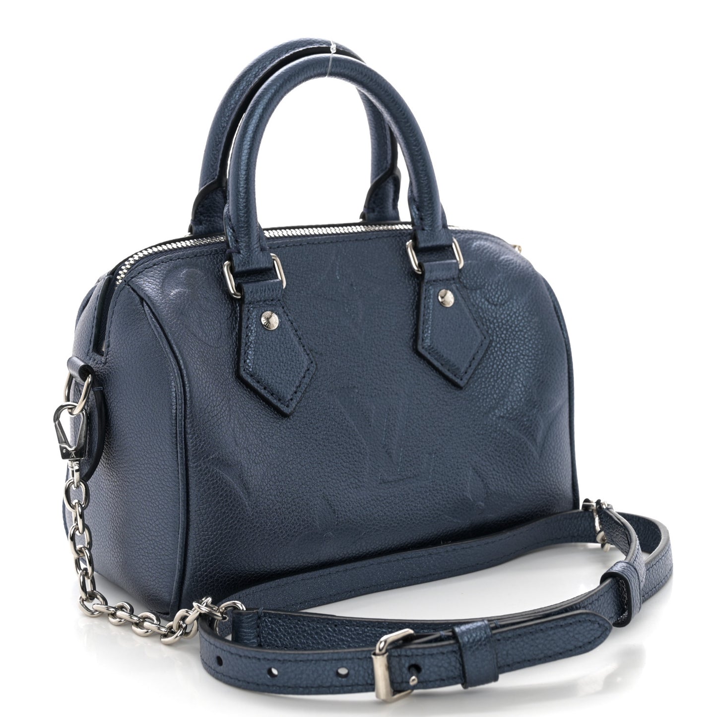 Metallic Empreinte Monogram Giant Speedy Bandouliere 20 Navy Nacre