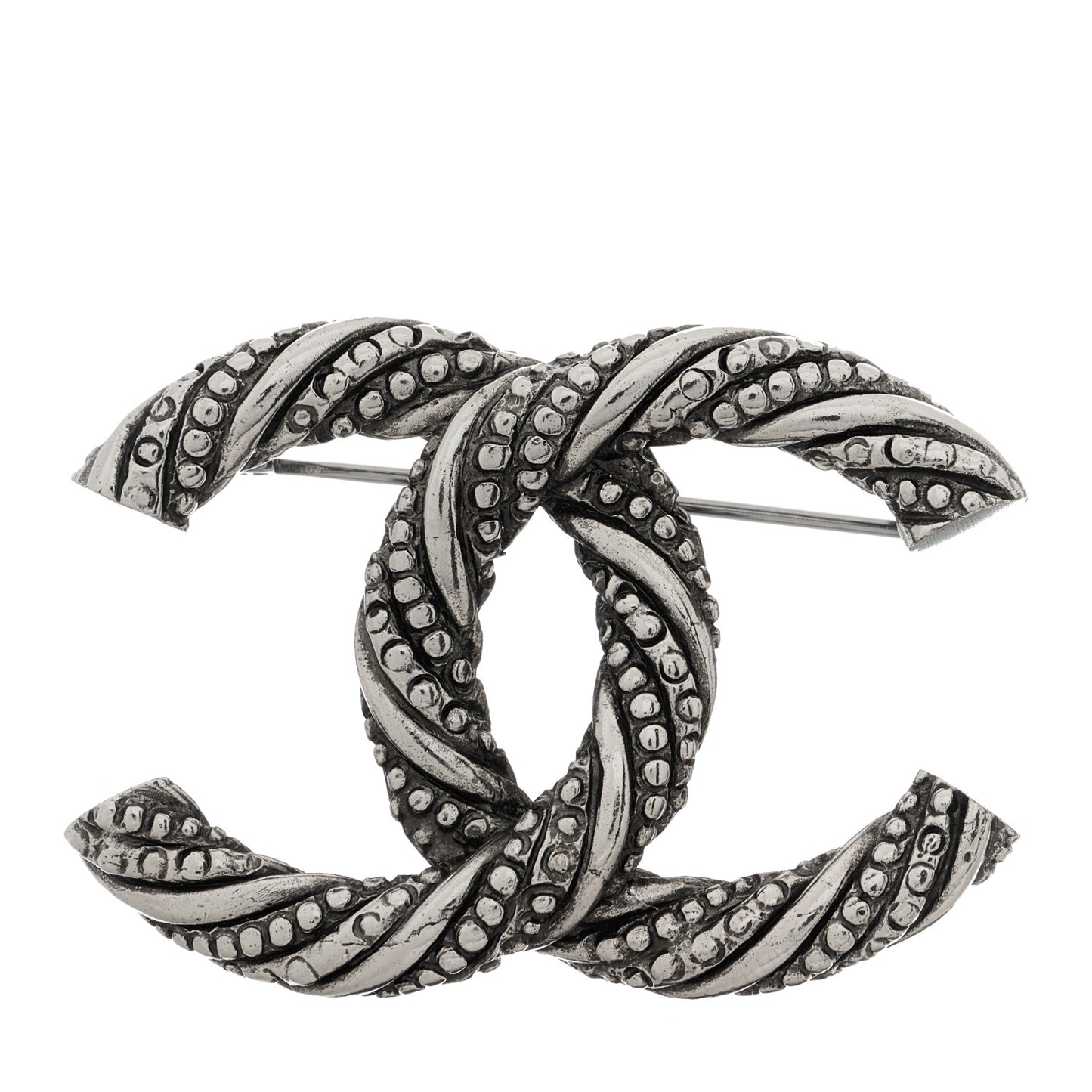 Ruthenium Twisted CC Brooch